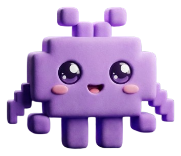 Le doudou Pixel : peluche violette en forme de pixel